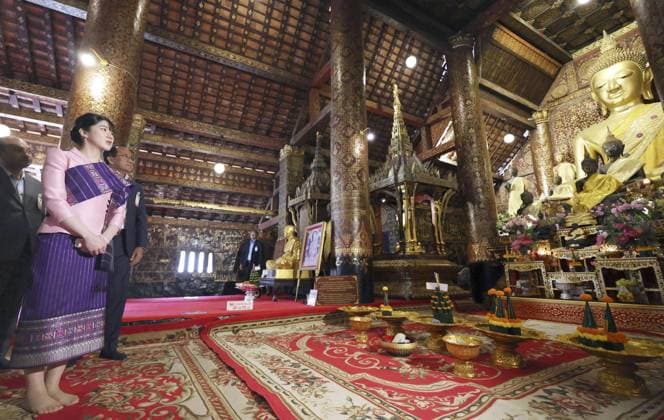 Japan Princess Aiko in Laos Japanese Princess Aiko visits Vat Xieng Thong temple in the ancient Lao capital of Luang Prabang during her official trip to Laos on Nov. 20, 2025. (Pool photo)  A14AA0005048670P