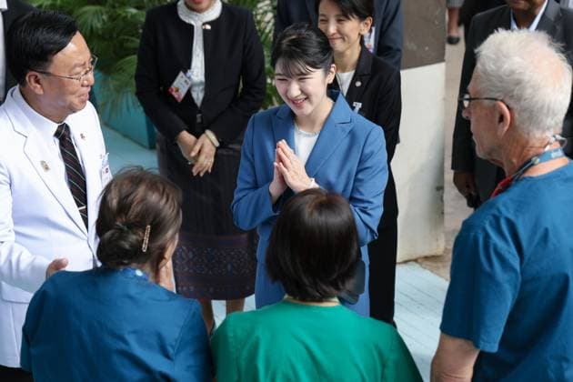 Japan Princess Aiko in Laos Japanese Princess Aiko (C) arrives at Lao Friends Hospital for Children in the ancient Lao capital of Luang Prabang during her official trip to Laos on Nov. 20, 2025. (Pool photo)  A14AA0005048790P