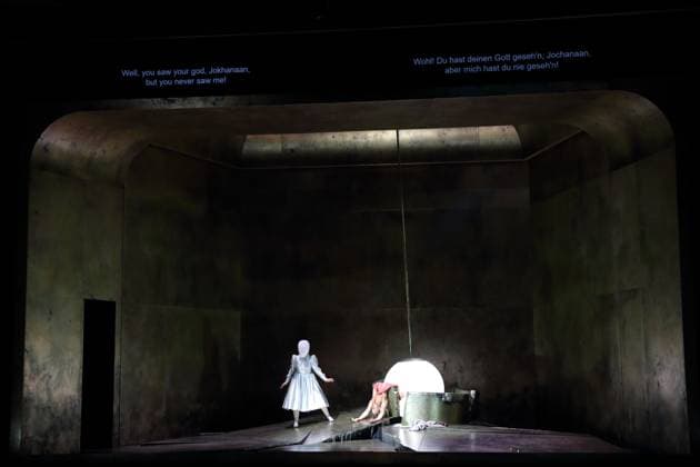 Nicole Chevalier as Salome during the photo rehearsal for Salome at the Komische Oper im Schillertheater in Berlin, November 19, 2025 Music drama in one act by Richard Strauss Musical direction James Gaffigan Production Evgeny Titov Stage Rufus Didwiszus Costumes Esther Bialas Premiere is on November 22, 2025 Komische Oper Berlin Salome