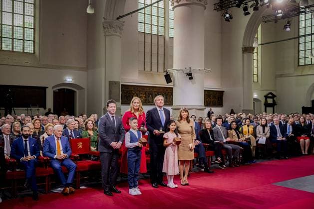 Royals at Special Joint Meeting of the States General - The Hague Grote Kerk (Great Church) King Willem-Alexander and Princess Amalia of Orange attend a Special Joint Session of the Senate and House of Representatives in the Grote Kerk (Great Church) in The Hague. November 20 marks exactly eighty years since parliament first convened jointly after World War II. Photo by Bruno Press ABACAPRESS.COM The Hague Netherlands  Copyright: xBrunoxPress ABACAx