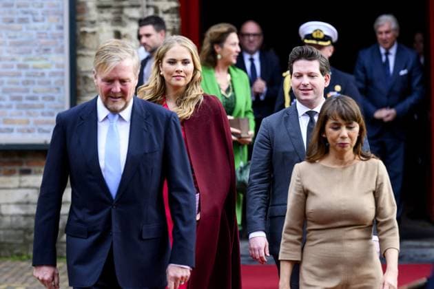 King and Princess Amalia at Special Joint Meeting of the States General, Den Haag, The Netherlands , Grote Kerk (Great Church) King Willem-Alexander and Princess Amalia of Orange attend a Special Joint Session of the Senate and House of Representatives in the Grote Kerk (Great Church) in The Hague. November 20 marks exactly eighty years since parliament first convened jointly after World War II. The Hague, Netherlands on November 20, 2025. Photo by Bruno Press ABACAPRESS.COM  Copyright: xBrunoxPress ABACAx