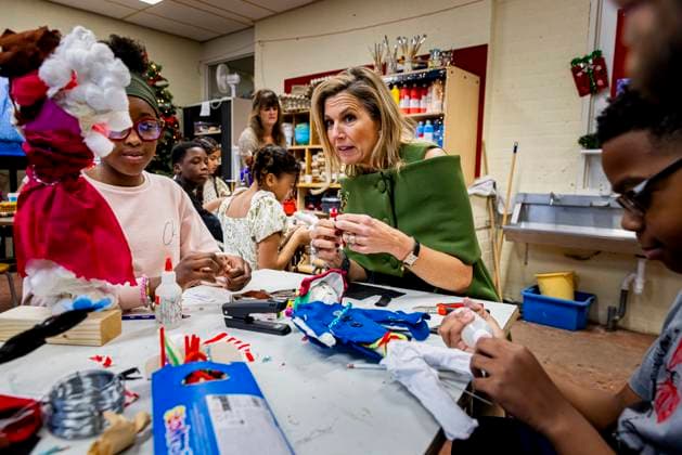 20-11-2025 Amsterdam Queen Maxima, as honorary chair of Meer Muziek in de Klas (More Music in the Classroom), visited the Mobiel school in Amsterdam. The school band performs during the annual Christmas Music Gala, which raises awareness of the importance of music and creative education. Â  Copyright: xPPEx
