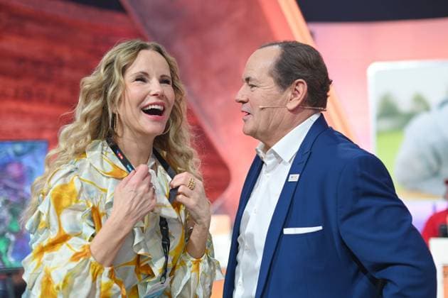 Katja BURKARD, presenter, Wolfram KONS, presenter, 30 RTL Spendenmarathon Wir helfen Kindern , television, 20 21 11 2024 in Huerth, Germany,