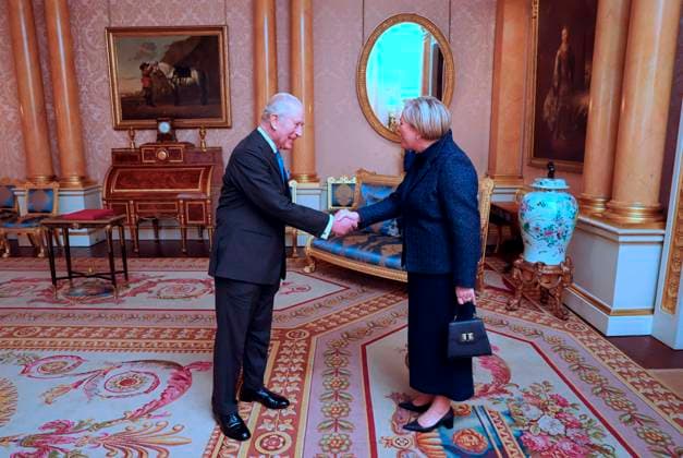 Audience at Buckingham Palace King Charles III during an audience with the President of Iceland Halla Tomasdottir, at Buckingham Palace, London. Picture date: Thursday November 20, 2025., Credit:Jonathan Brady Avalon UK, London  Copyright: xJonathanxBradyx xAvalonx 1053581093