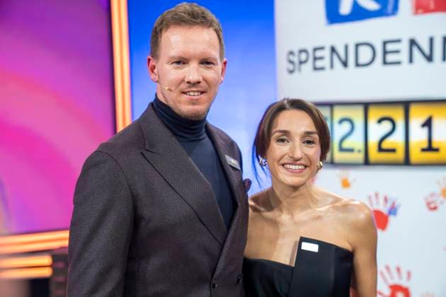 National coach Julian Nagelsmann and his girlfriend Lena Wurzenberger at the 30th RTL Charity Marathon 2025 in Studio 8 of the EMG Studios in Hürth, 20 11 2025 30th RTL Charity Marathon 2025 in Studio 8 of the EMG Studios in Hürth Copyright: MarcoxBader