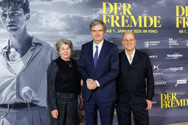 Opening Gala 25 French Film Week Kirsten Niehuus, Francois Delattre and Christian Bräuer at the opening gala of the 25 French Film Week at the Delphi Filmpalast with the film The Stranger on 20 11 2025 in Berlin Copyright: xEventpressxKochanx