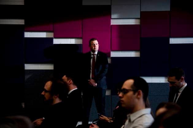 November 20, 2025, Montreal, Pq, CANADA: Security personnel stand watch during a visit of Sweden s King Carl XVI Gustaf and Queen Silvia, at Mila, Quebec Artificial Intelligence Institute, in Montreal, Thursday, Nov. 20, 2025. Montreal CANADA  - ZUMAc35_ 20251120_zaf_c35_109 Copyright: xChristopherxKatsarovx