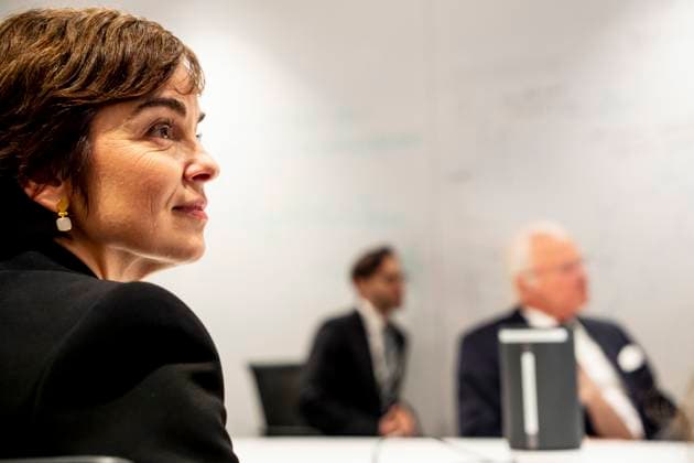 November 20, 2025, Montreal, Pq, CANADA: Quebec Minister of Economy, Innovation and Energy Christine Frechette, takes part in a tour of Mila, Quebec Artificial Intelligence Institute during a visit by Sweden s King Carl XVI Gustaf and Queen Silvia, in Montreal, Thursday, Nov. 20, 2025. Montreal CANADA  - ZUMAc35_ 20251120_zaf_c35_111 Copyright: xChristopherxKatsarovx