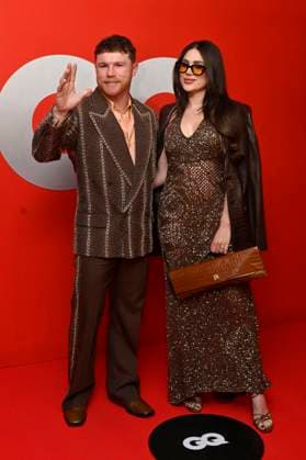 November 20, 2025, Mexico City, Ciudad de Mexico, Mexico: Saul Alvarez and his wife Fernanda Gomez attend the red carpet for 2025 GQ Men of the Year Awards at Hotel Reforma. on November 20, 2025 in Mexico City, Mexico. Mexico City Mexico - ZUMAe321 20251120_zea_e321_179 Copyright: xCarlosxTischlerx