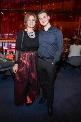 abb Martina Gedeck and Anton Sohn actress as guest at the WORLD PREMIERE of ALIZE by Cirque du Soleil at Theater am Potsdamer Platz on 20 11 2025 in Berlin Berlin Germany