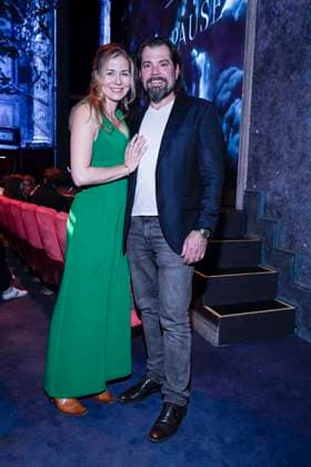 abb Daniel Fehlow and Jessica Ginkel pair of actors at the WORLD PREMIERE of ALIZE by Cirque du Soleil at Theater am Potsdamer Platz on 20 11 2025 in Berlin Berlin Germany