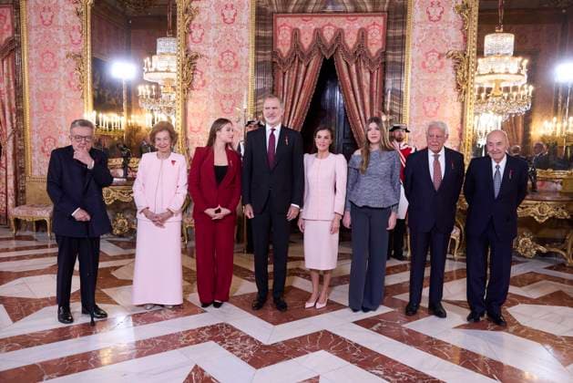 Spanish King Felipe VI and Letizia with Princess of Asturias Leonor de Borbon , Princess Sofia de Borbon and Queen Sofia of Greece attending the imposition of the necklace of the Order Golden Fleece Toison de Oro in Madrid Cordon Press  miguelcordoba