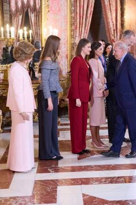 Spanish King Felipe VI and Letizia with Princess of Asturias Leonor de Borbon , Princess Sofia de Borbon and Queen Sofia of Greece attending the imposition of the necklace of the Order Golden Fleece Toison de Oro in Madrid Cordon Press  miguelcordoba