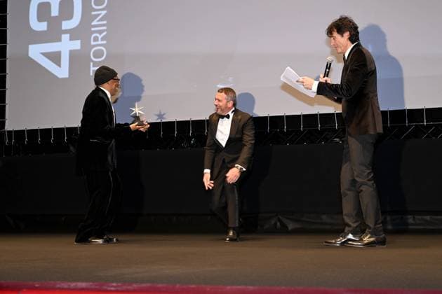 Turin Film Festival 2025, Opening Night - Awards Ceremony. Pictured: Spike Lee, Antonio Banderas, Giulio Base  Copyright: xMaurizioxD Avanzox xipa-agency.netx xDxAvanzo xMangiarottix IPA_Agency_IPA68227458