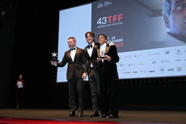 Turin Film Festival 2025, Opening Night - Awards Ceremony. Pictured: Spike Lee, Antonio Banderas, Giulio Base  Copyright: xMaurizioxD Avanzox xipa-agency.netx xDxAvanzo xMangiarottix IPA_Agency_IPA68227472