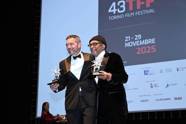 Turin Film Festival 2025, Opening Night - Awards Ceremony. Pictured: Spike Lee, Antonio Banderas  Copyright: xMaurizioxD Avanzox xipa-agency.netx xDxAvanzo xMangiarottix IPA_Agency_IPA68227489