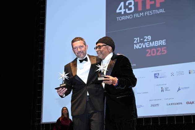 Turin Film Festival 2025, Opening Night - Awards Ceremony. Pictured: Spike Lee, Antonio Banderas  Copyright: xMaurizioxD Avanzox xipa-agency.netx xDxAvanzo xMangiarottix IPA_Agency_IPA68227491
