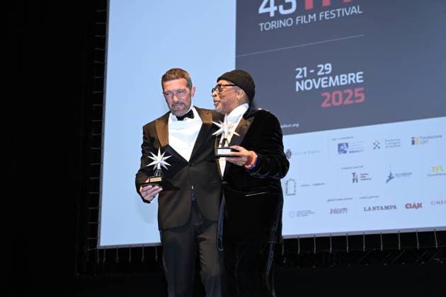 Turin Film Festival 2025, Opening Night - Awards Ceremony. Pictured: Spike Lee, Antonio Banderas  Copyright: xMaurizioxD Avanzox xipa-agency.netx xDxAvanzo xMangiarottix IPA_Agency_IPA68227498