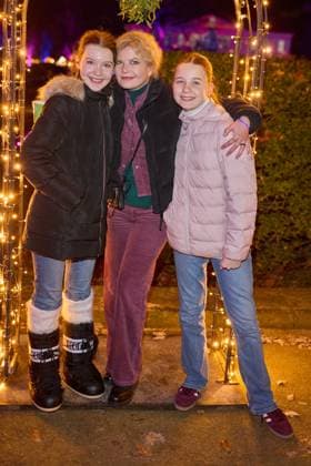 Eva Imhof with twin stoats Luisa l and Lilly r Opening of Christmas at Tierpark Friedrichsfelde 2025 on 21 11 2025 in Berlin Christmas at Tierpark Friedrichsfelde