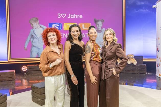 RTL telethon in Cologne, 21 11 2025 No Angels Lucy Diakovska , Nadja Benaissa, Jessica Wahls and Sandy Mölling The 30th RTL telethon is currently running at the EMG studios in Cologne Hürth For the first time, 30 hours of broadcasting will be held for the anniversary Celebrity supporters accept donations for children in need live on the donation phone Copyright: xBonn.digitalx