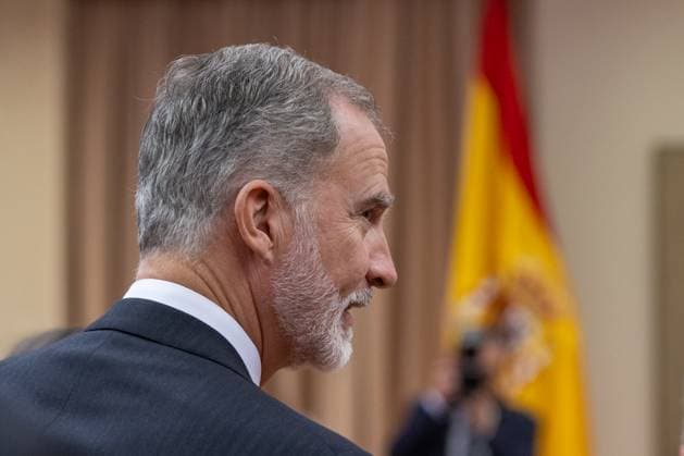 Event at the Congress: 50 Years of the Monarchy in Madrid, Spain - 21 Nov 2025 King Felipe VI is seen during the colloquium 50 years later: the Crown in the transition to democracy , to commemorate the 50th anniversary of the Monarchy, in the Congress of Deputies in Madrid. Madrid Spain Copyright: xDavidxCanalesx xSOPAxImagesx DCReyesCongreso251121-17