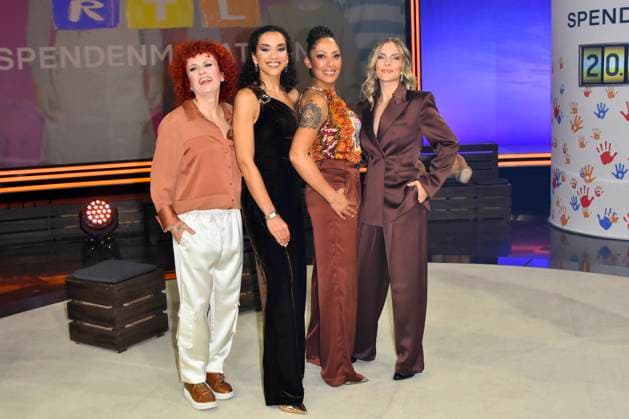 ABB No Angels, Sandy Moelling, Nadia Benaissa, Lucy Diakovska, Jessica Wahls as guests in the RTL studio at the charity for the 30th anniversary of the RTL Spendenmarathon wir helfen Kindern bei RTL Deutschland on 21 11 2025 2 donation day in Cologne Deutz NRW Germany