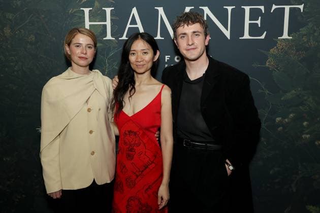 New York special screening of Focus Features Hamnet in select theaters Nov. 26th and Nationwide Dec 5th at The Whitby Hotel screening room Featuring: Jessie Buckley, Chloe Zhao (Director, Writer) and Paul Mescal Where: New York, New York, United States When: 21 Nov 2025 Credit: Marion Curtis StarPix for Focus Features INSTARimages EDITORIAL USE ONLY. NOT FOR USE BY NEWSPAPERS BASED IN THE UK. Copyright: xx instar55286403