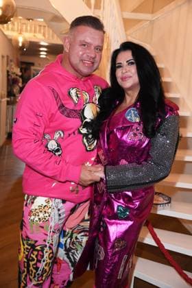 Iris Klein Katzenberger with boyfriend Stefan Braun at the birthday party for Sebastian Frankes 40th birthday Die Frankes at Villa Franke in Mörfelden Walldorf on 22 11 2025
