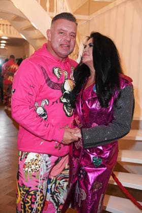 Iris Klein Katzenberger with boyfriend Stefan Braun at the birthday party for Sebastian Frankes 40th birthday Die Frankes at Villa Franke in Mörfelden Walldorf on 22 11 2025