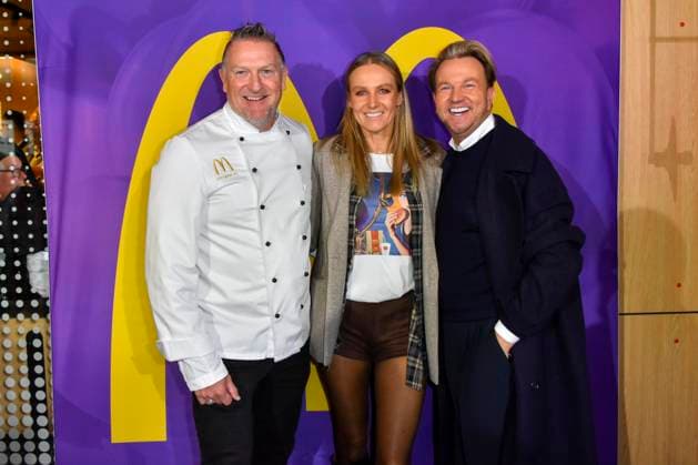 ABB Marcus Pruente Stephanie Pruente Sandro Rath at the reopening of the MC Donald branch Schnell Restaurant in Essen on 23 11 2025 NRW Germany
