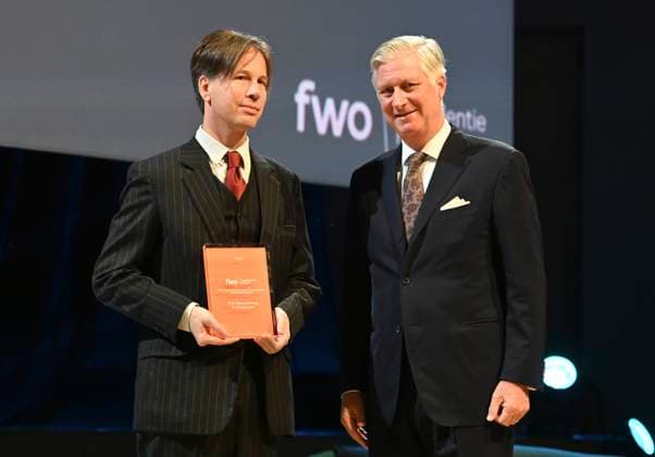 The Fund For Scientific Research Awards BRUSSELS, BELGIUM - NOVEMBER 24 : Bence Nanay (UAntwerpen) receives the prize for Culture Sciences. King Philippe attends the five-yearly awards ceremony of the (National) Fund for Scientific Research (FRS-FNRS) and the Fonds Wetenschappelijk Onderzoek (FWO). These awards recognise Belgian researchers who have made a significant contribution to their field and promote the international reputation of Belgian scientific research. The disciplines covered include the humanities, social sciences, fundamental biomedical sciences, clinical biomedical sciences, fundamental exact and natural sciences, and applied sciences. The ceremony brings together representatives from the academic, scientific and instituti  Copyright: xBertxVanxDenxBrouckex