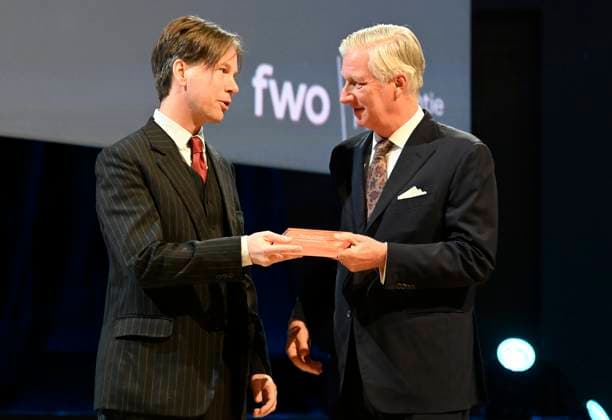 The Fund For Scientific Research Awards BRUSSELS, BELGIUM - NOVEMBER 24 : Bence Nanay (UAntwerpen) receives the prize for Culture Sciences. King Philippe attends the five-yearly awards ceremony of the (National) Fund for Scientific Research (FRS-FNRS) and the Fonds Wetenschappelijk Onderzoek (FWO). These awards recognise Belgian researchers who have made a significant contribution to their field and promote the international reputation of Belgian scientific research. The disciplines covered include the humanities, social sciences, fundamental biomedical sciences, clinical biomedical sciences, fundamental exact and natural sciences, and applied sciences. The ceremony brings together representatives from the academic, scientific and instituti  Copyright: xBertxVanxDenxBrouckex