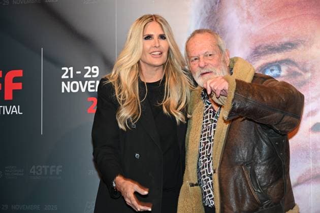 43rd Turin Film Festival 2025, Day 3 - Terry Gilliam Photocall. Pictured: Tiziana Rocca, Terry Gilliam  Copyright: xMaurizioxD Avanzox xipa-agency.netx xDxAvanzo xMangiarottix IPA_Agency_IPA68331209