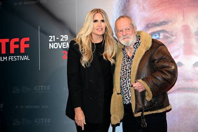 43rd Turin Film Festival 2025, Day 3 - Terry Gilliam Photocall. Pictured: Tiziana Rocca, Terry Gilliam  Copyright: xMaurizioxD Avanzox xipa-agency.netx xDxAvanzo xMangiarottix IPA_Agency_IPA68331212