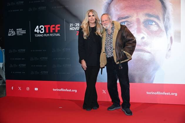 43rd Turin Film Festival 2025, Day 3 - Terry Gilliam Photocall. Pictured: Tiziana Rocca, Terry Gilliam  Copyright: xMaurizioxD Avanzox xipa-agency.netx xDxAvanzo xMangiarottix IPA_Agency_IPA68331205