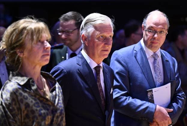 King Philippe - Filip of Belgium pictured during the award ceremony of the five-year Scientific Excellence Awards awarded by the Fund for Scientific Research (FWO - FRS - FNRS), at Bozar in Brussels on Monday 24 November 2025.  ERICxLALMAND 143882884