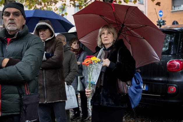 Milan, Funeral of Ornella Vanoni in the church of San Marco in the Brera district. In the photo: the arrival of the people.  Copyright: xFrancescoxEnriquezx xipa-agency.netx xPoolxEmanuelexDexCarlixexFrancesx IPA_Agency_IPA68331957