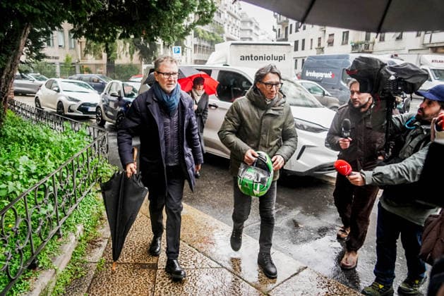 Milan, Funeral of Ornella Vanoni in the church of San Marco in the Brera district. In the photo: Fabio Fazio Polo Jannacci  Copyright: xEmanuelexRobertoxDexCarlix xipa-agency.netx xPoolxEmanuelexDexCarlixexFrancesx IPA_Agency_IPA68333584