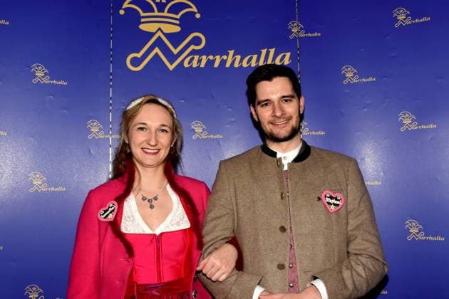 Narrhalla Prinzenpaar Samantha I Bigl Stephan I Kuerten Munich 23 11 2025 Wirtshaus am Schlachthof Narrhalla Sigi Sommer Taler Kunst Kabarettpreis Verleihung 2025 Photo Bernd Lindenthaler Munich
