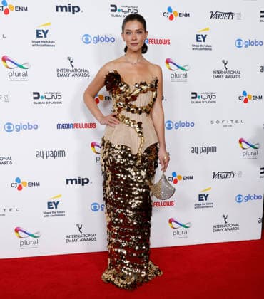 Carolina Miranda arrives on the red carpet at the 53rd International Emmy Awards at New York Hilton Midtown in New York City on Monday, November 24, 2025.  NYP20251124203 JohnxAngelillo