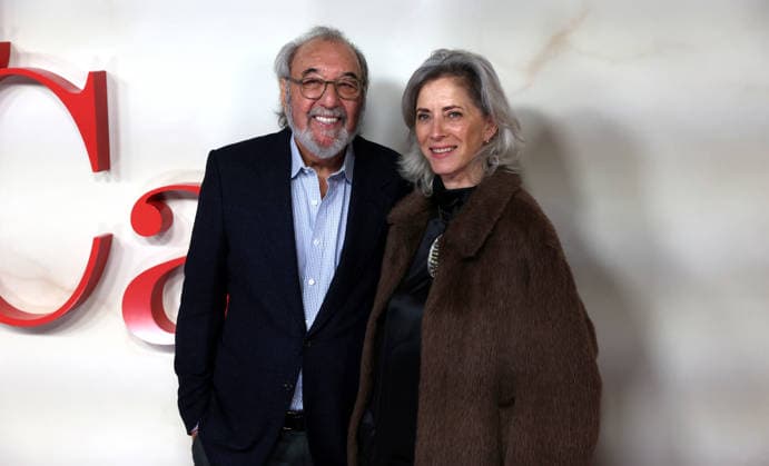 November 24, 2025, London, United Kingdom: James L. Brooks and Jennifer Simchowitz attend the Ella McCay UK Special Screening at Picture house Central. London United Kingdom - ZUMAs197 20251124_aaa_s197_199 Copyright: xFredxDuvalx