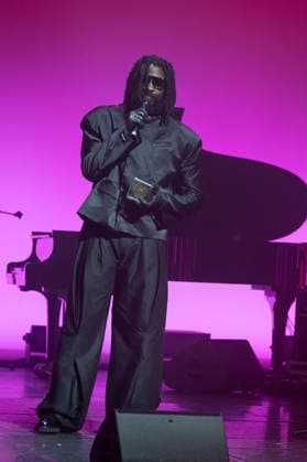 Grands Prix de la Sacem 2025 Ceremony - Paris Damso (Grand prix du rap et de la nouvelle pop) attending the Grands Prix de la Sacem 2025 Ceremony held at Les folies Bergeres theater, in Paris, France, on November 24, 2025. Photo by Mireille Ampilhac ABACAPRESS.COM Paris France  Copyright: xAmpilhacxMireille ABACAx