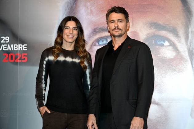 43rd Turin Film Festival 2025, Day 4 - Photocall 127 Hours. Pictured: Elisa Giordano, James Franco  Copyright: xMaurizioxD Avanzox xipa-agency.netx xDxAvanzo xMangiarottix IPA_Agency_IPA68362219