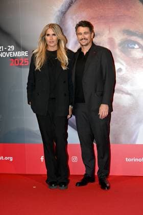 43rd Turin Film Festival 2025, Day 4 - Photocall 127 Hours. Pictured: Tiziana Rocca, James Franco  Copyright: xMaurizioxD Avanzox xipa-agency.netx xDxAvanzo xMangiarottix IPA_Agency_IPA68362223