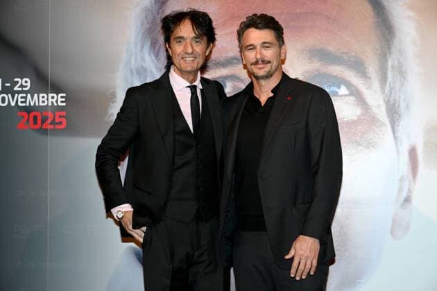 43rd Turin Film Festival 2025, Day 4 - Photocall 127 Hours. Pictured: Giulio Base, James Franco  Copyright: xMaurizioxD Avanzox xipa-agency.netx xDxAvanzo xMangiarottix IPA_Agency_IPA68362228