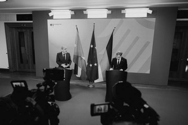 Press meeting between Foreign Minister Dr Johann Wadephul and Jordanian Foreign Minister Ayman Safadi Germany, Berlin on 25 11 2025 Foreign Minister Dr Johann Wadephul CDU receives his Jordanian counterpart Ayman Safadi at the Federal Foreign Office