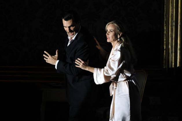 25 11 2025, Fedora, Jonathan Tetelman as Count Loris Ipanov, Vida Miknevi i t as Princess Fedora Romazov, Deutsche Oper Berlin, Berlin, premiere on 27 11 2025, directed by Christof Loy, Berlin Germany, Germany
