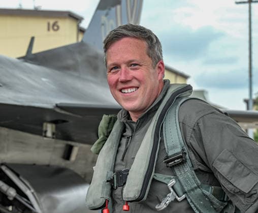 May 29, 2025, Clinton, Md, United States: U.S Secretary of the Army Dan Driscoll, smiles before boarding a F-16 fighter aircraft with the 121st Fighter Squadron, 113th Wing, District of Columbia Air National Guard at Joint Base Andrews, May 29, 2025 in Clinton, Maryland. Clinton United States - ZUMAp138 20250529_zaa_p138_024 Copyright: xSgt.xDavidxResnick UsxArmyx