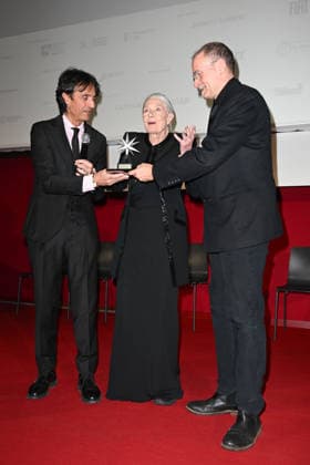 43rd Turin Film Festival 2025, Day 4 - Awarding of the Mole Stella to Vanessa Redgrave In the photo: Vanessa Redgrave, Giulio Base, Carlo Gabriel Nero  Copyright: xManuelexMangiarottix xipa-agency.netx xDxAvanzo Mangiarottix IPA_Agency_IPA68381951