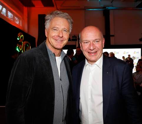 Joerg Pilawa, Kai Wegner at the celebration of 30 years of Die Arche in Berlin